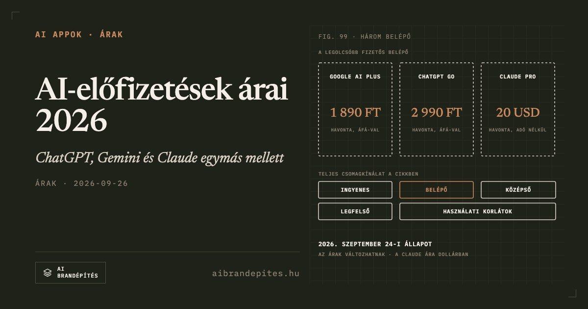 ChatGPT-, Gemini- vagy Claude-előfizetés: mennyibe kerül 2026-ban, és melyik éri meg?